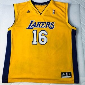 Adidas Los Angeles Lakers #16 Paul Gasol  2010 Men's Size XL READ
